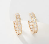 Diamonique Sterling Silver Goldclad Aurora Borealis Reversible Hoop, 3/4"